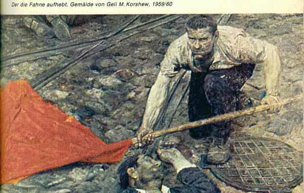 Der die Fahne aufhebt. Gemälde von Geli M. Korschew