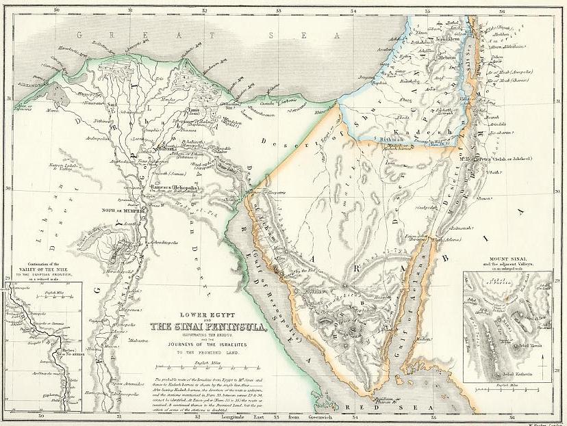 Sinai-Landkarte von 1860